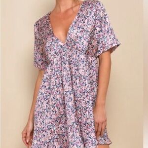Lulu's Purple and Pink Ruffled Mini Sundress NWT XL